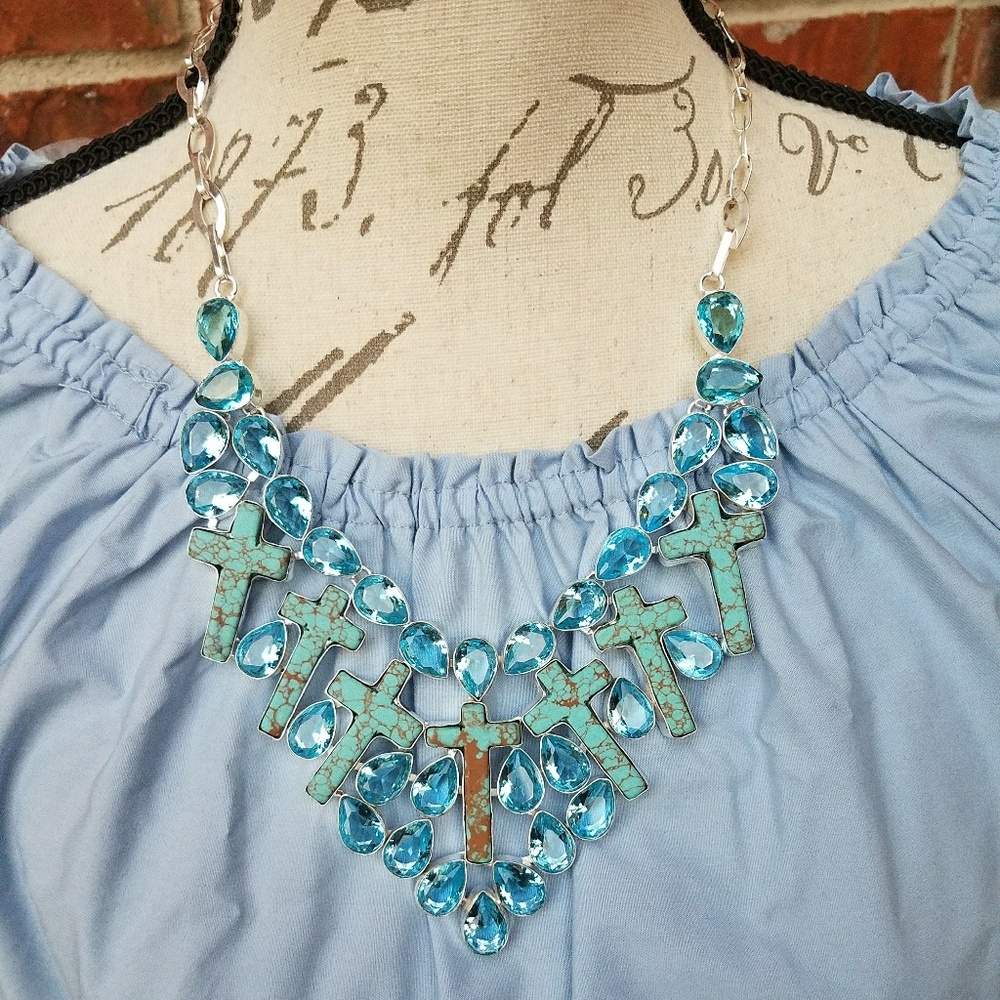 ❌SOLDSanta Rosa Turquoise Sterling Silver Necklace - Picture 2 of 8